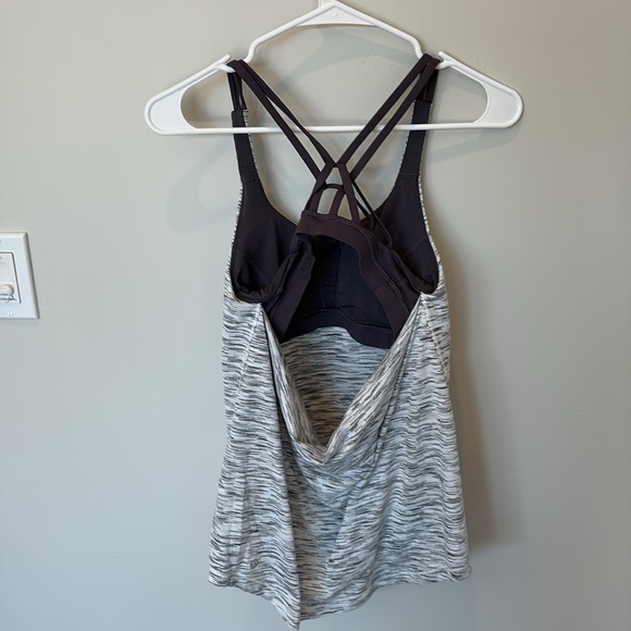 Lululemon Free to Be Serene 2 in 1 Tank top with built in bra white and purple - Picture 1 of 6